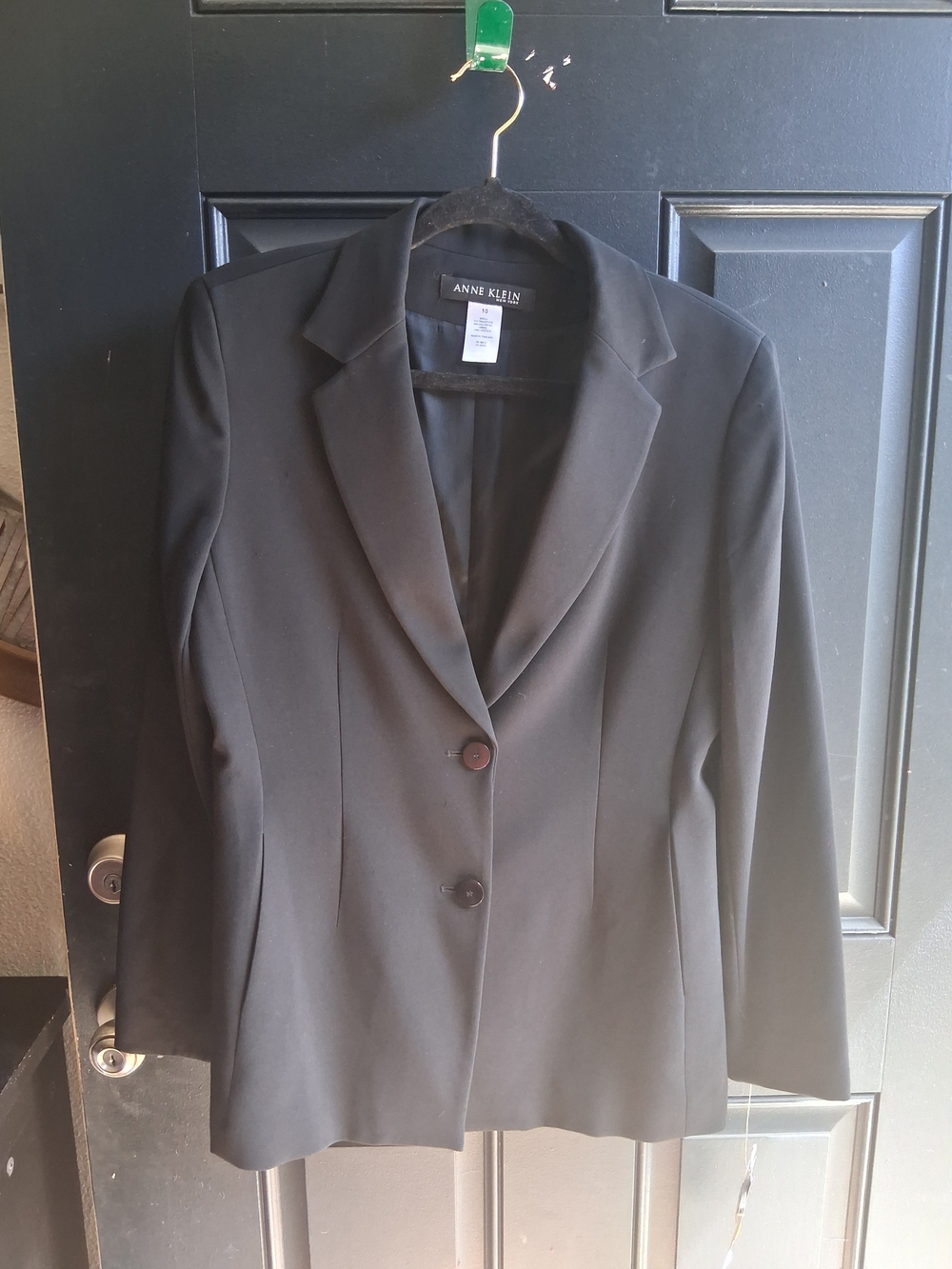 Anne Klein Black Women's Two-Button Tailored Blazer